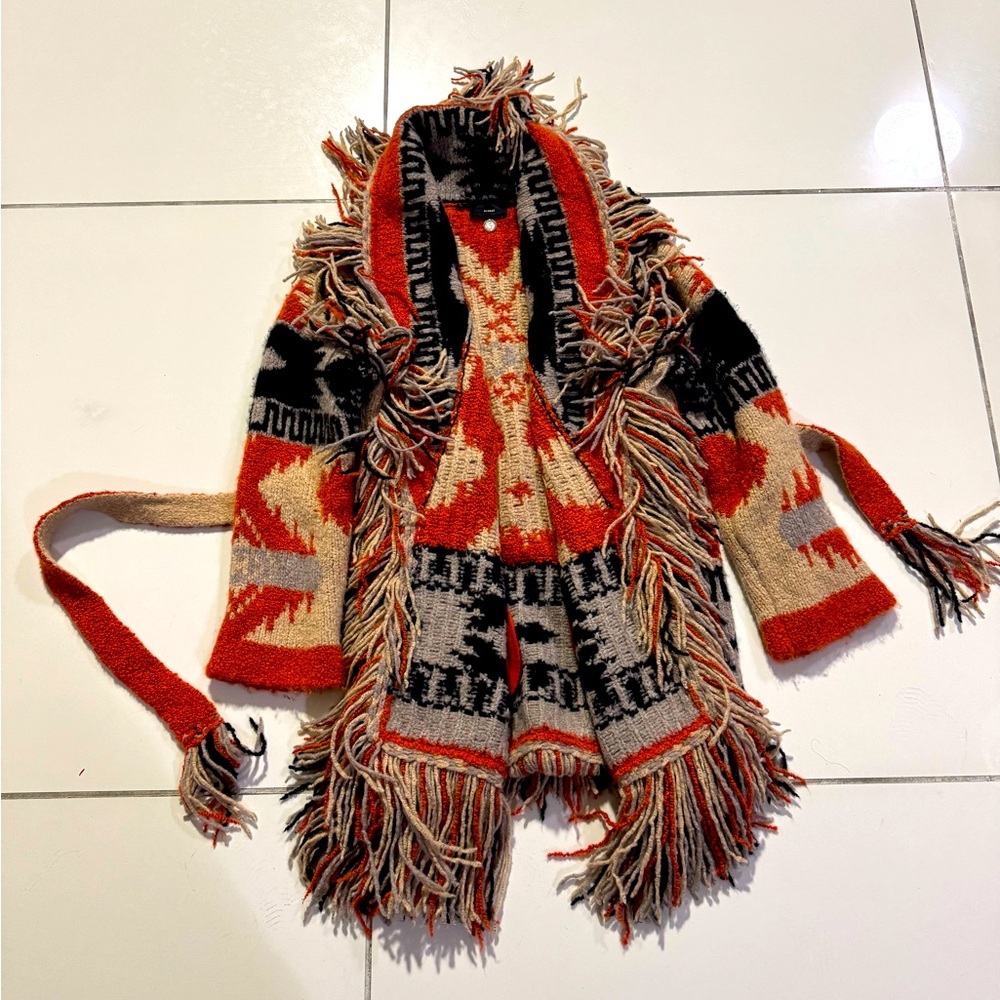 Alanui Aztec Western Style Frayed Jacket